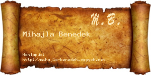 Mihajla Benedek névjegykártya